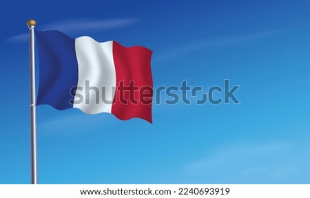 France Flag for Independence Day Background  Vector Illustration
