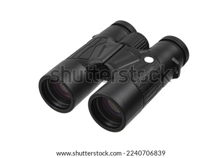 Modern binoculars. An optical instrument for observation at long distances. Isolate on a white background. Royalty-Free Stock Photo #2240706839
