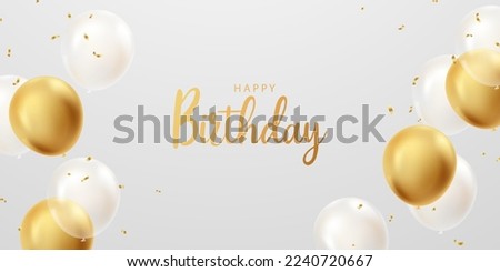 golden balloon background celebrate birthday elegant banner template vector illustration