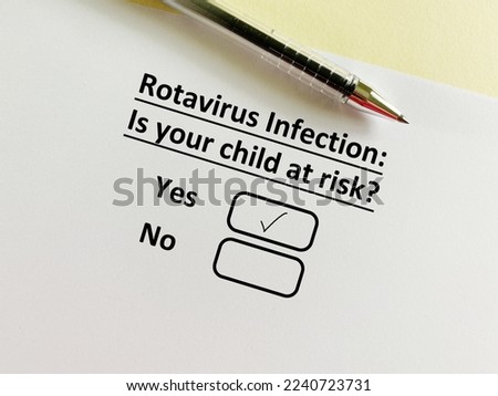 One person is answering question about child infection. His child is at risk for rotavirus infection. Royalty-Free Stock Photo #2240723731