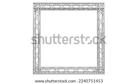 A Frame of aluminum truss construction on white isolated, 3d rendering with clipping path