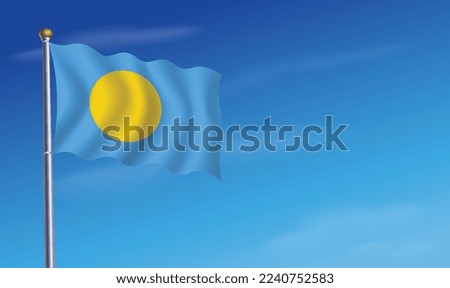 Palau Flag for Independence Day Background  Vector Illustration