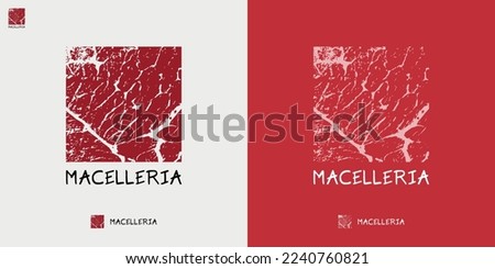 Meat shop logo design with meat texture as symbol and Italian name Royalty-Free Stock Photo #2240760821