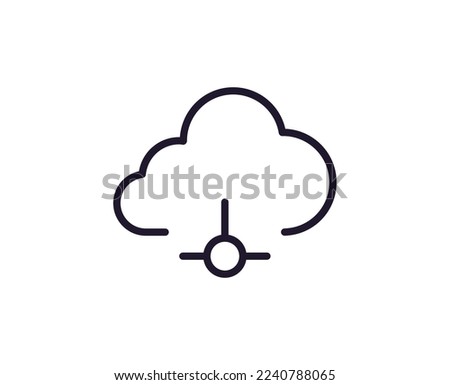 Single line icon of cloud. High quality vector illustration for design, web sites, internet shops, online books etc. Editable stroke in trendy flat style isolated on white background 