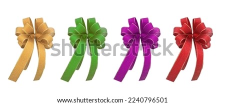 Set of gift bows isolated on white background.