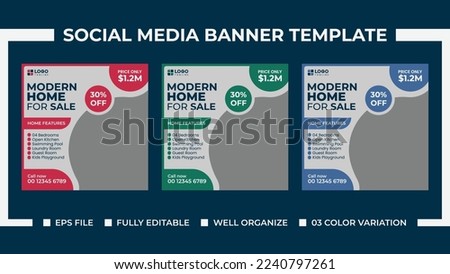 Modern Home Sale Social Media ads Banner Template