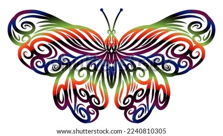 Beautiful gradient colour butterfly design  illustration for wallpaper background ads clothing or logo