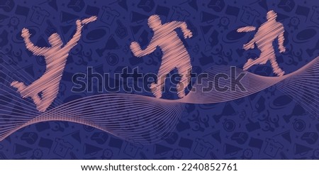 Ultimate Frisbee abstract lines with wave design. Creative sport concept. Art vector graphic for brochures, flyers, presentations, logo, print, website, poster, banner, templates, background, media. Royalty-Free Stock Photo #2240852761