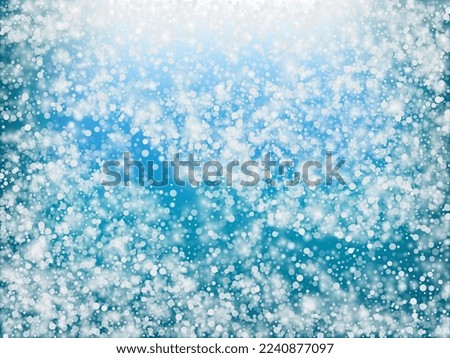 Winter Holidays Falling Snow Vector Background. Christmas, New Year Celebration Snowflakes Pattern. Realistic Flying Snow, Storm Sky Effect. Winter Ad Decoration. Winter Holidays Snow Confetti On Blue