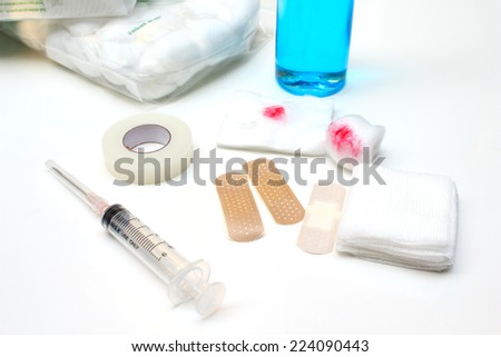 first aid on white background.