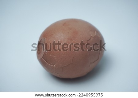 cracked eggs isolated on white background