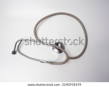 Picture of a stethoscope, a medical device for auscultation, or listening to internal sounds of an animal or human body isolated