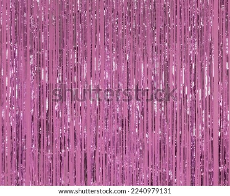 Christmas background and texture. Silver tinsel. Processed: toning in pink Royalty-Free Stock Photo #2240979131
