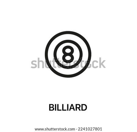 billiard icon vector. Linear style sign for mobile concept and web design. billiard symbol illustration. Pixel vector graphics - Vector.