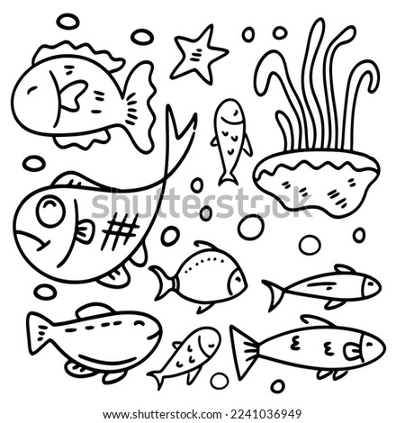 fish set bundle vector design 