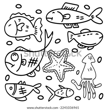 fish set bundle vector design 