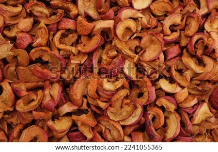 Dried apples. Organic red dried apple slice.