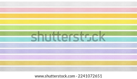 set of bright pastel colored ribbons for bows isolated on white background, top view, copy space for gift greeting card, Merry Christmas and mother or father day banner or shopping advertising 