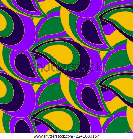 Abstract Hand Drawing Geometric Layered Paisleys Seamless Vector Pattern Isolated Background Royalty-Free Stock Photo #2241080167