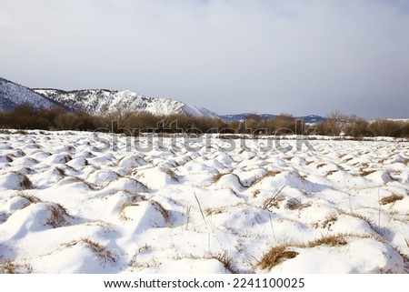 winter landscape olkhon island, lake baikal travel russia