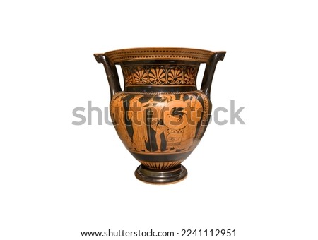 Beautiful Old Greek Amphora isolated on white background
