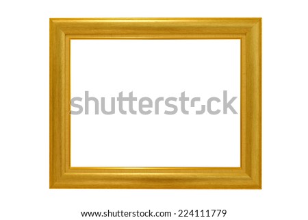 wooden photo frame isolated on white background 