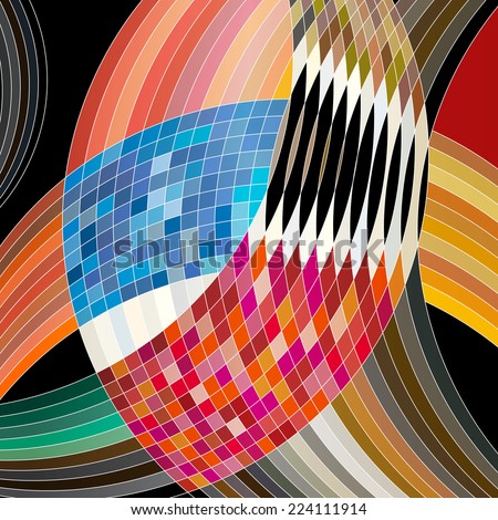 colorful abstract geometric background, illustration with circles and mosaic