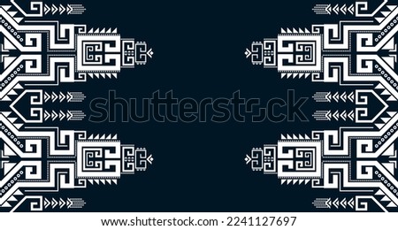 Geometric Seamless Ethnic Pattern in black and white color.design for background. Aztec Pattern illustration template element EP.86.background color can be changedDesign 