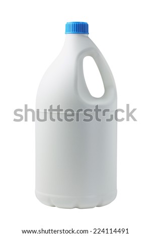 Plastic Container For Detergent On White Background Royalty-Free Stock Photo #224114491