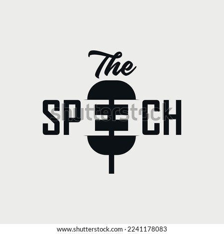 
logo design with microphone image for free speech
