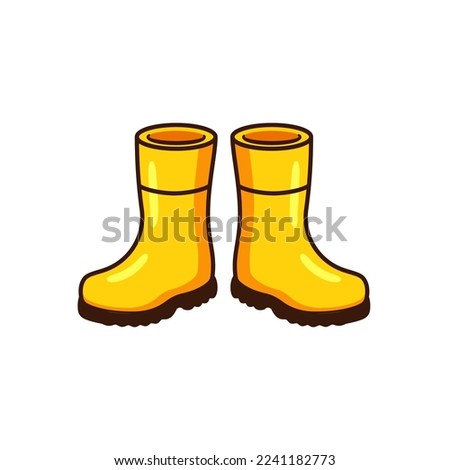 Yellow rubber boots cartoon vector art