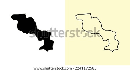 Aragua map, Venezuela, Americas. Filled and outline map designs. Vector illustration
