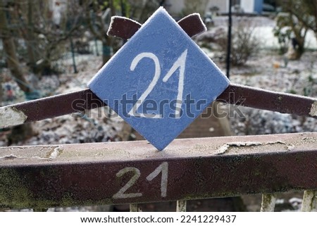 Twenty one numerical Element on Plaque