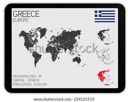 A Set of Infographic Elements for the Country of Greece