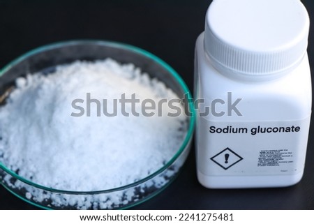 sodium gluconate in bottle , chemical in the laboratory and industry, Chemicals used in the analysis Royalty-Free Stock Photo #2241275481