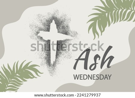 Crucifix from the ashes. Ash wednesday christian religion beginning of fasting Royalty-Free Stock Photo #2241279937