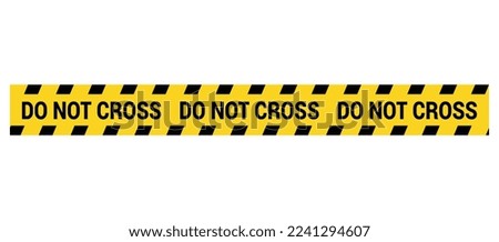Police line do not cross. Barrier tape. Crime scene border. Safety type.  Accident restriction line. Isolated on white background. Vector  illustration Royalty-Free Stock Photo #2241294607