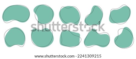 Liquid basic shapes. Labels stickers template, decorative pastel colors modern design elements. Creative banners for decorations vector set. 10 EPS. Royalty-Free Stock Photo #2241309215