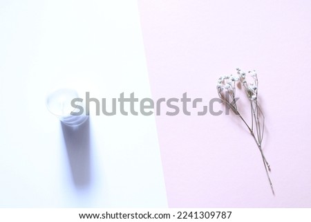 Minimalist decoration on a pink background