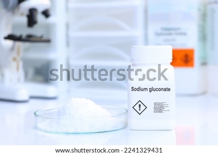 sodium gluconate in bottle , chemical in the laboratory and industry, Chemicals used in the analysis Royalty-Free Stock Photo #2241329431