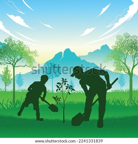Environmental concept. Go Green Save the world illustration