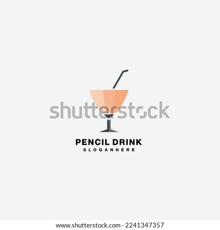 Gradient drink vector logo design illustration