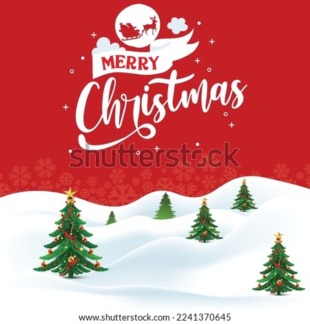 Beautiful Merry Christmas Red Banner
