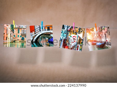 collage of pictures of cityscapes of Venice. Italy