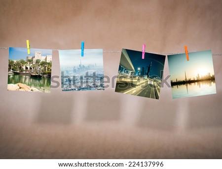 collage of pictures of cityscapes of Dubai. UAE