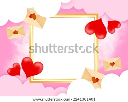 Valentine Square Frame Background Illustration