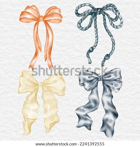 ribbon bow knot watercolor collection
