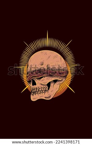 Skull with blindfold vector illustration
