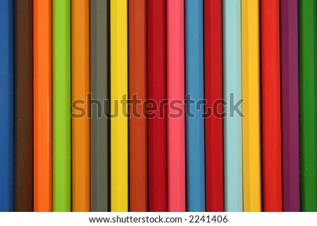 Aligned color pencils Royalty-Free Stock Photo #2241406