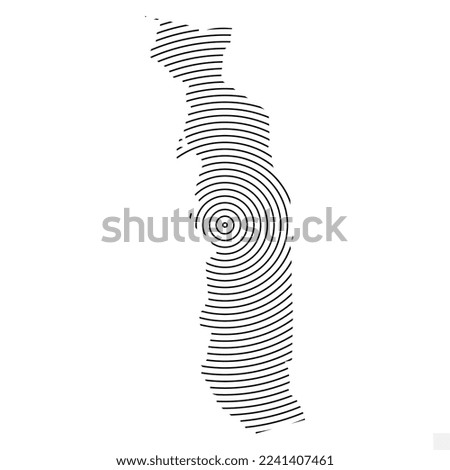 Vector Illustration of Abstract Map of Togo With Spiral Lines Isolated On Transparent background(PNG).